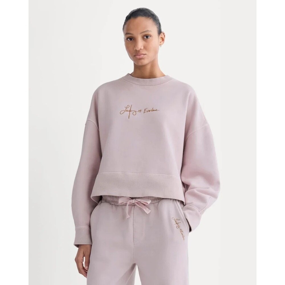 EVERLANE x The Laufey Foundation Cropped Sweatshirt XL Burnished Lilac NWT B22